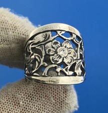Stunning Sterling Silver 925 Sparkling CZ Openwork Floral Vine Ring Size 5.5