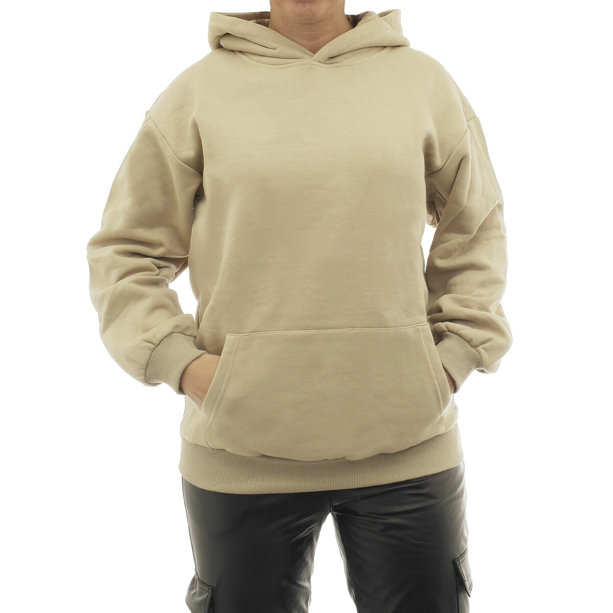 Hoodie warm Vlies Kapuze Damen Pullover Sweatshirt Oversize Tasche