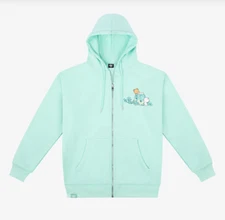 Milk Mocha Bear Clover Snapshot Unisex Oversized Full Zip Hoodie - Green - New