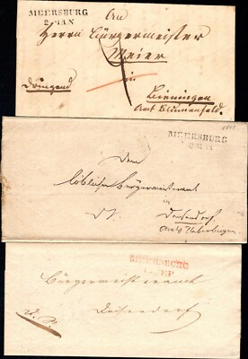 Baden 1841 Until 1849 - Three Letters ''Meersburg'' Clear (#9238)