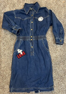 Mo & Co Collaboration With Disney Mickey Mouse Denim Dress Size Small Snap  Front | eBay