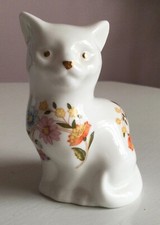 Vintage Hand Painted Aynsley White Figurine Cat