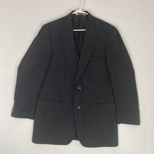 EVAN PICONE Men Vintage Wool Blazer Jacket Sport Coat Black Tweed USA Made