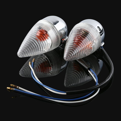 Pair Clear Rear Turn Signal Lights - Fit Yamaha XV1900 Midnight Star 2006-2014
