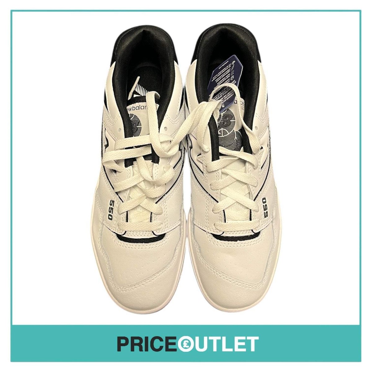 New Balance White with Black Mens BB550 Shoes Size UK 1/2
