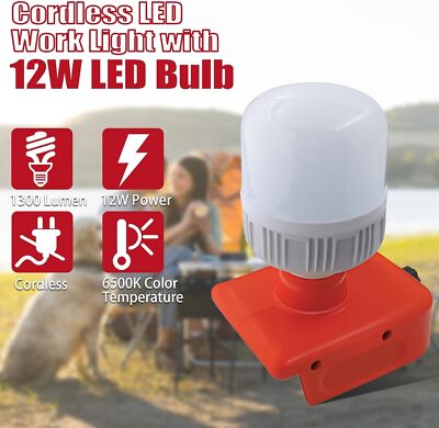 milwaukee camping lantern flashlight For Mil*wau*kee 18V Li-ion Battery Desktop Bulb Lamp LED Work Light Dimmable Handheld Flashlight Camp Lighting, White