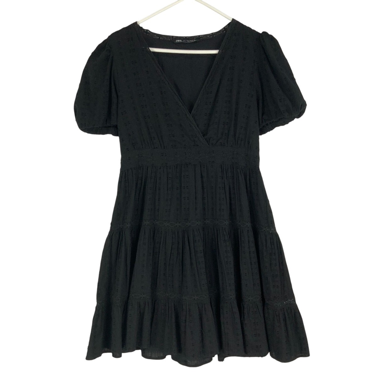 knee length black flowy dress Black Cotton Flax Knee Length Princess Line Dress 60" / Petite (5'1" and below)