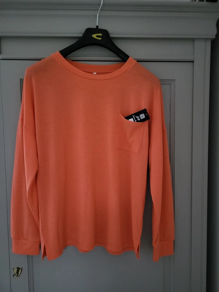 Tee shirt à manches longues raglan orange Taille L - Photo 1/4