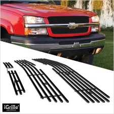 Fits 2002-2006 Chevy Avalanche Stainless Black 8x6 Billet Grille Insert Combo
