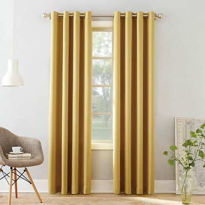 Sun Zero Barrow Energy Efficient Grommet Curtain Panel, 54'' x 63'', Flax