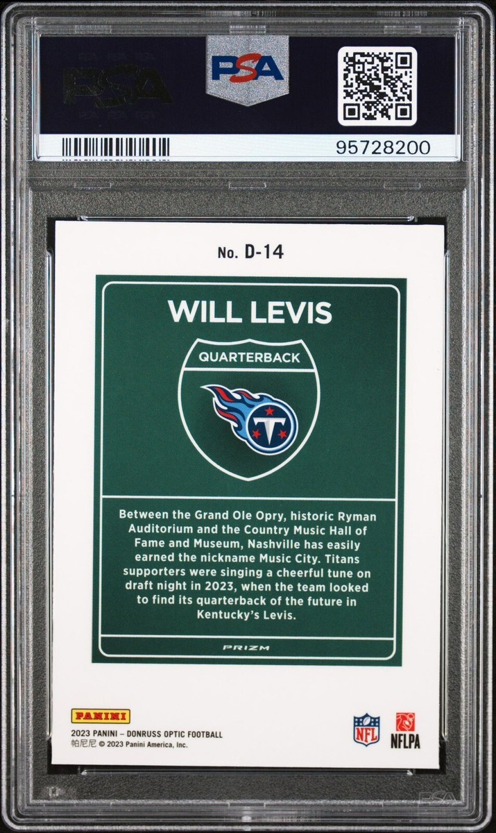 2023 Panini Donruss Optic Will Levis Downtown Case Hit SSP