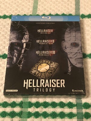 Hellraiser Trilogy - 3 Blu Ray Neu Versiegelt Italienisch Aus Katalog!!!!!!!