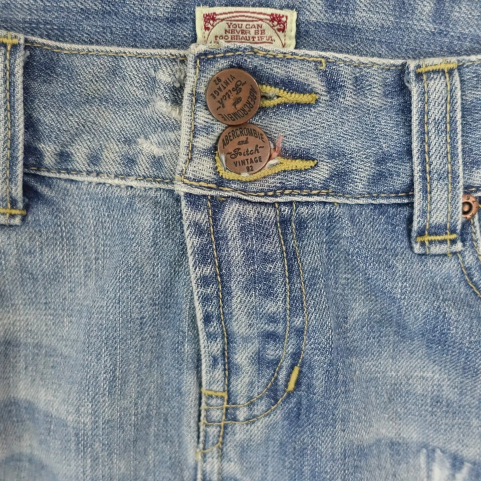 Falda Abercrombie Fitch Y2K Mini Denim W28 Talla 0 Floral Bordada tiro bajo Foto 2 de 4