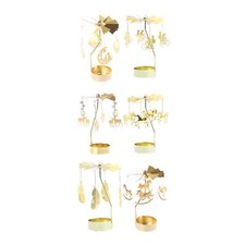 Golden Rotating Candle Holder Carousel Rotary  Votive Tea Light Holder