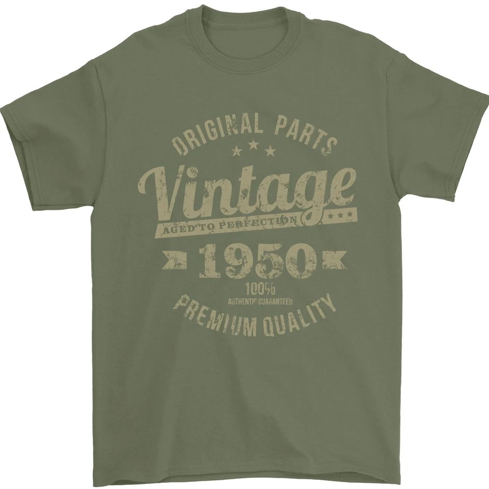 Vintage 76. Geburtstag 1950 Herren Maglietta 100% Baumwolle – Militärgrün - Bild 1 von 1