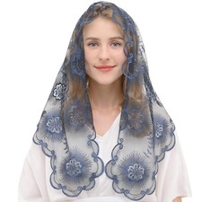 Catholic Mantilla Veil Chapel Veil Latin Mass Church Veil Embriodery Lace Hea...