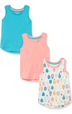 Amazon Essentials Girls and Toddlers' Tank Top, Multipacks Size S