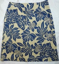 TALBOTS skirt size 6P tan blue A-line skirt NEW ln90