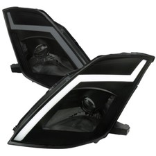 Fits Nissan 350Z 03-05 Smoke Projector Headlights w/LED DL Strip Sequential Turn