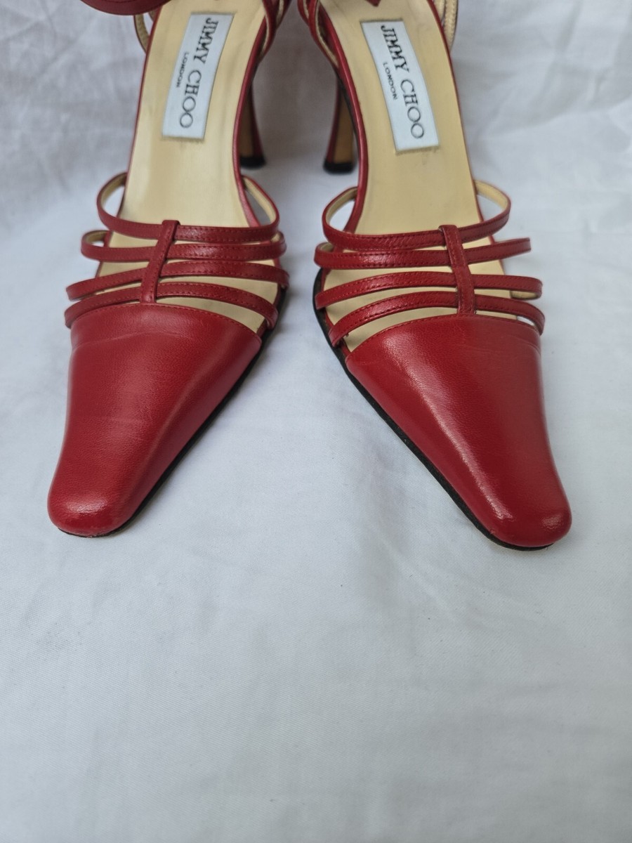 JIMMY CHOO LONDON Made in Italy Red Slingback Pointy Heels JIMMY CHOO LONDON Made in Italy Red Slingback Pointy Heels