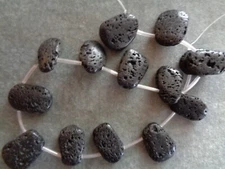 Bead, lava rock (waxed), B grade, Mohs hardness 3 to 3-1/2. Sold per strand