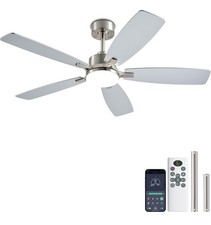 Ceiling Fans with Lights, 52 Inch Low Profile Ceiling Fan with Light and Nickel