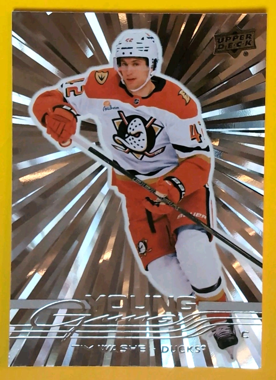 TIM WASHE OUTBURST YOUNG GUNS 2025-26 UPPER DECK OUTBURST ROOKIE #206 DUCKS RC