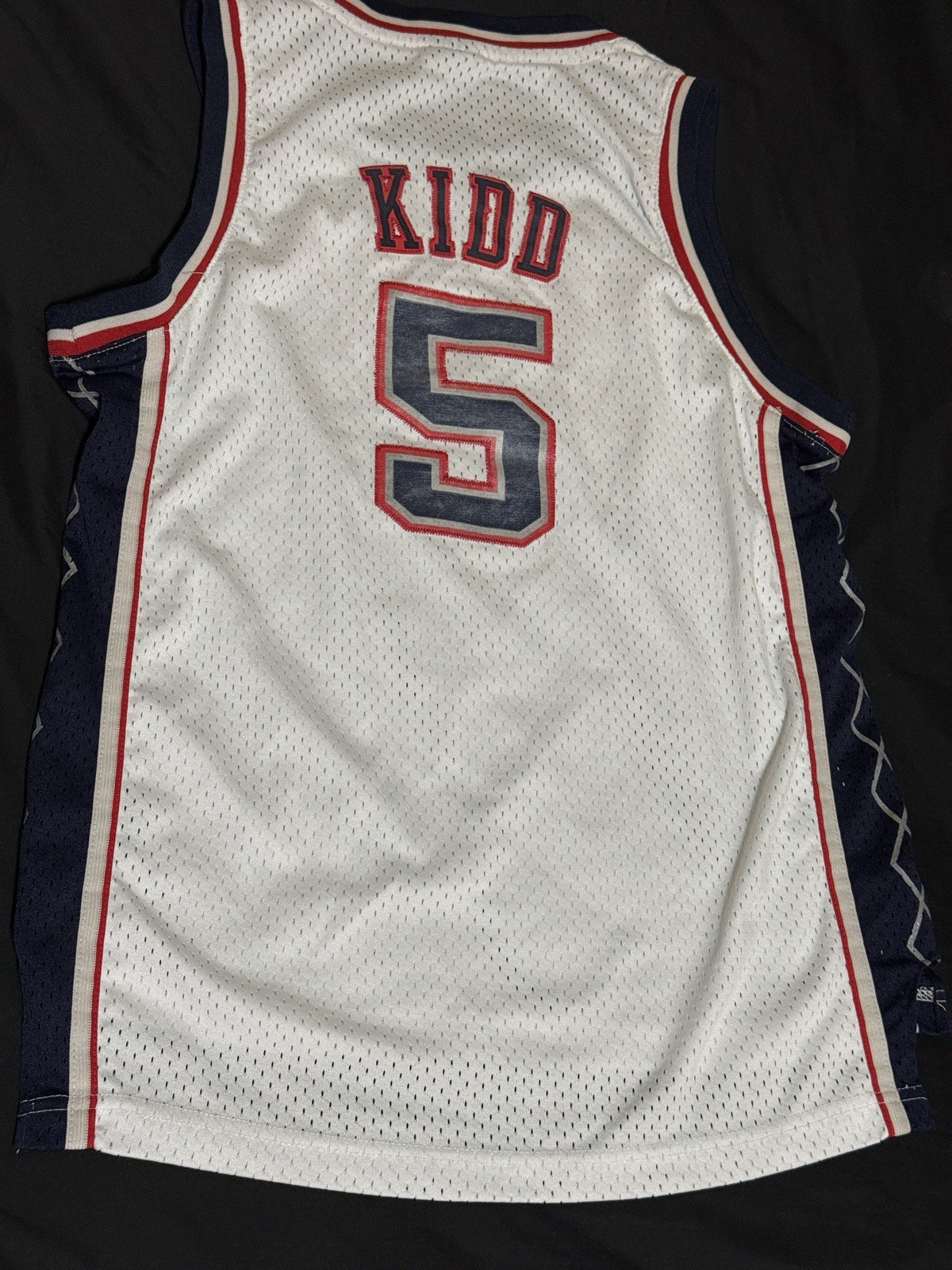 Reebok New Jersey Nets Jason Kidd #5 NBA Jersey White Large thumbnail 4