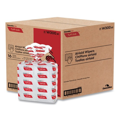 #ad Cascades PRO W300 12 in. x 13 in. Tuff Job S300 Airlaid Wipers WT 16 CT New $67.31