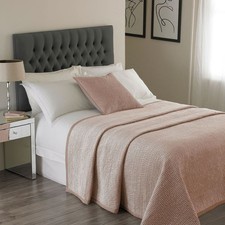 Paoletti Brooklands Velvet Embossed Quilted Bedspread Luxury Bedding Cover UK