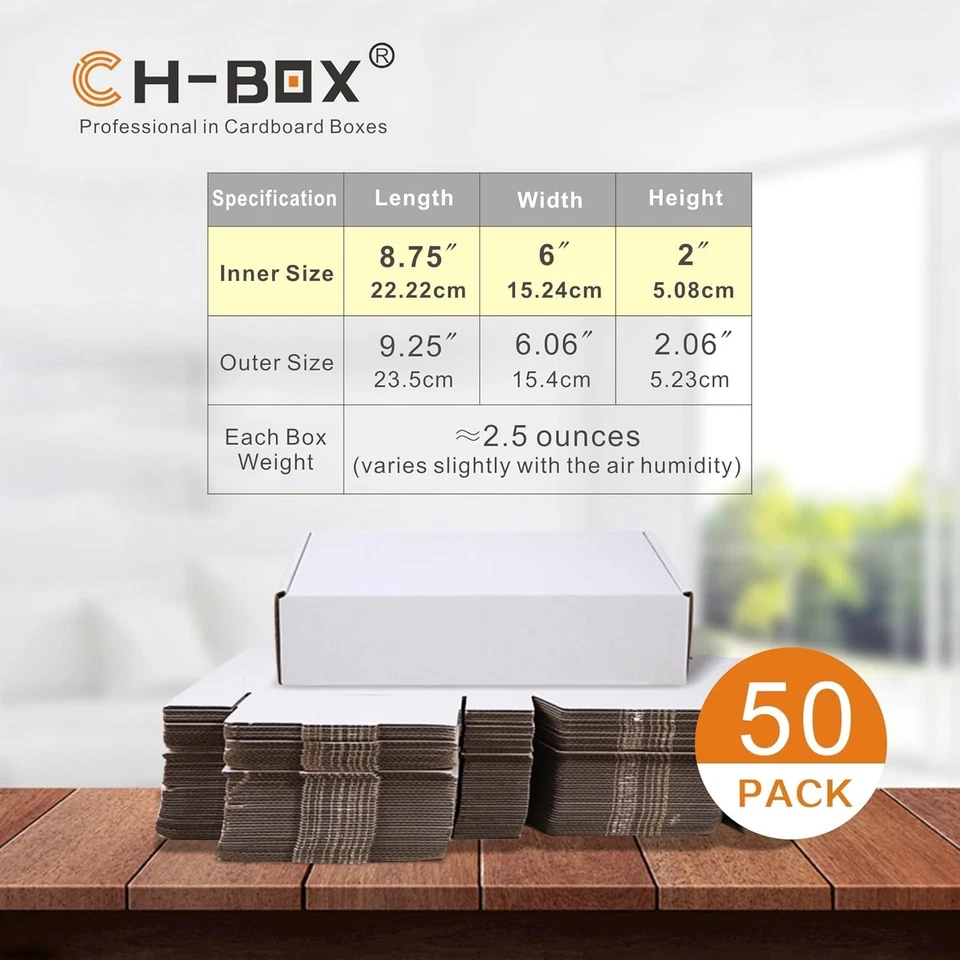 Eco-Friendly 50 Pack Small Shipping Boxes, White - Image 4 of 4