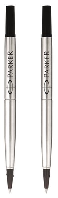 Parker Rollerball Pen Refill 0.5Mm Fine Point Black Ink Pack Of 2