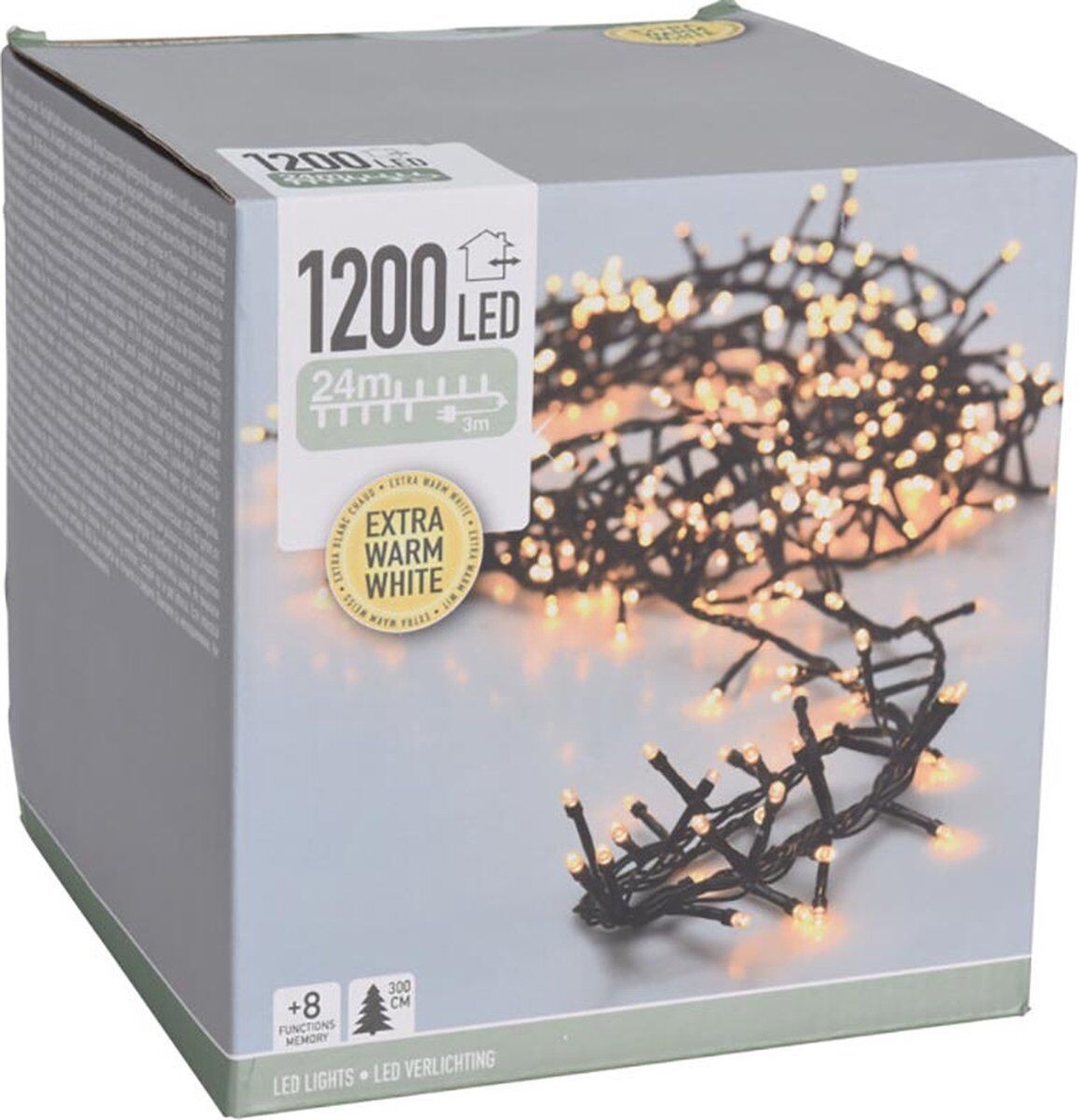 LED Cluster Lichterkette 800er - 1500er Lichterkette extra warmweiß Timer außen