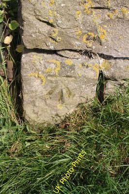 Photo 6x4 Benchmark on barn near Gill Plantation Crackpot Ordnance Survey c2016
