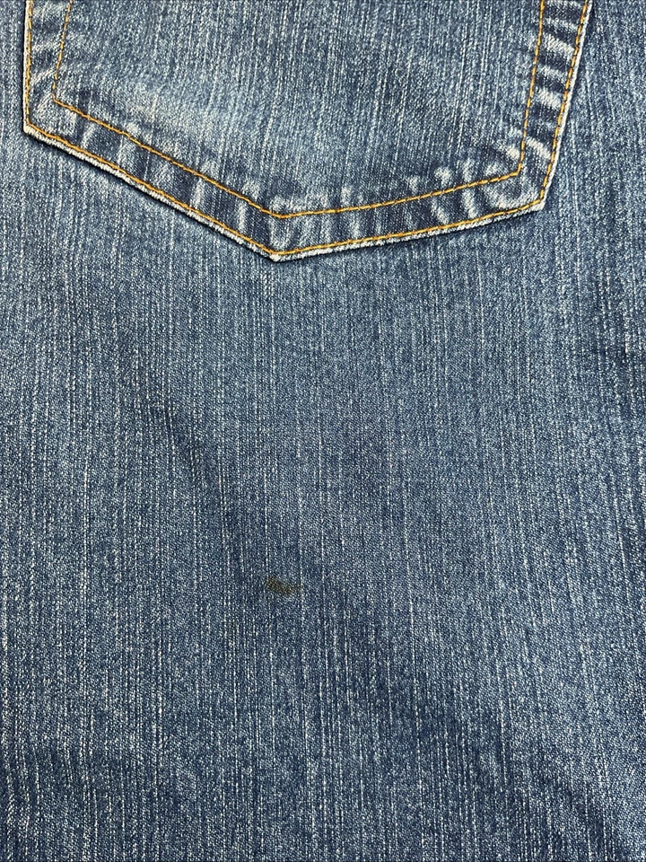 Jeans Valentino Denim Azul Lavado Medio Pierna Recta Talla 36 Dobladillo Envejecido Foto 2 de 4