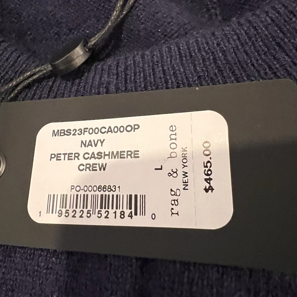 NWT Rag & Bone Cashmere Sweater Peter Size Medium $465 - Image 3 of 4