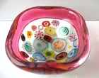Vintage Murano Glass ARCHIMEDE SEGUSO Bowl Millefiori Flowers