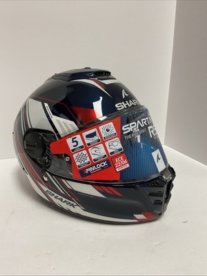 Shark Spartan RS Byhron Helmet Blue/White/Chrome - Small