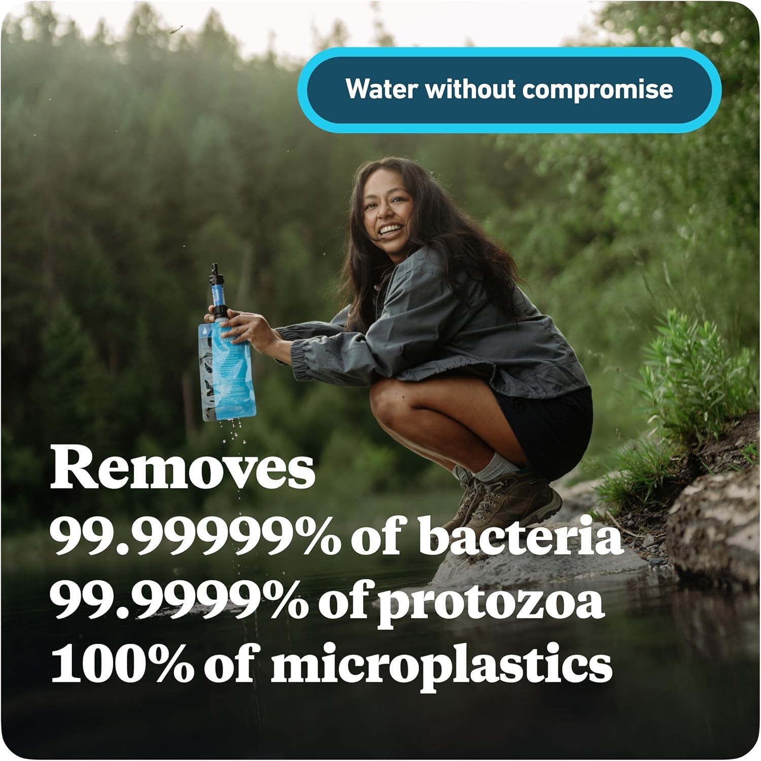 Mini Water Filtration System 4-Pack for Camping