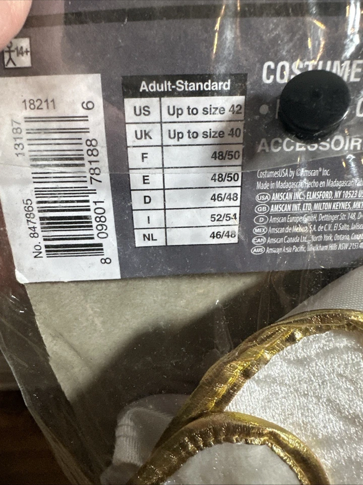 Disfraz de Papa - Blanco y Dorado - Adulto Estándar 2 Piezas Bata y Sombrero Religioso Foto 4 de 4