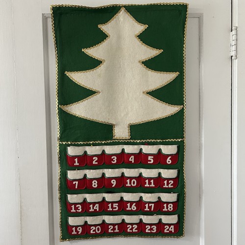 Vintage Pockets of Learning Christmas Tree Advent Calendar Inserts Felt