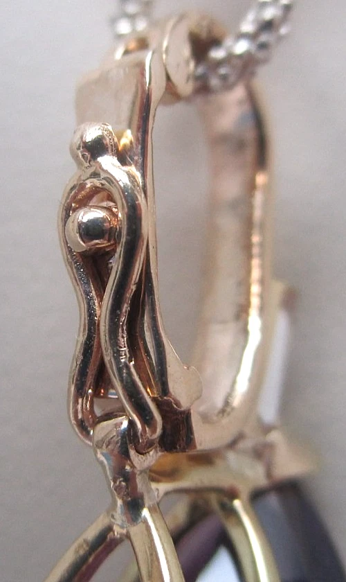 Colgante de diamantes potenciadores de peras y oro amarillo de 14 k amatista grande vintage de 12 quilates Foto 4 de 4