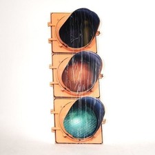 Semáforo grande/semáforo plano de pared de metal 35" x 14"