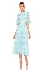 MAC DUGGAL 49602 OPEN VACK CRISSCROSS SIZE 10 BLUE FLORAL