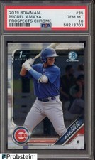#2 2019 Bowman Chrome #35 Miguel Amaya Chicago Cubs RC Rookie PSA 10 GEM MINT