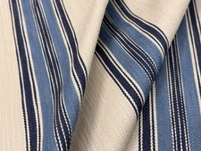 Mulberry Lee Jofa Woven Cotton Stripe Fabric- Falmouth Stripe / Indigo 2.65 yds