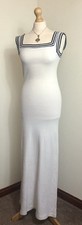 Vintage John Paul Gaultier white stretch jersey Cotton maxi dress Size Small