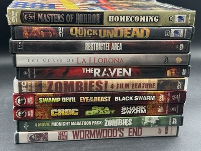Lot of 10 Zombie Horror DVDs   Apocalyptic Scary Suspense Movie Collection #5