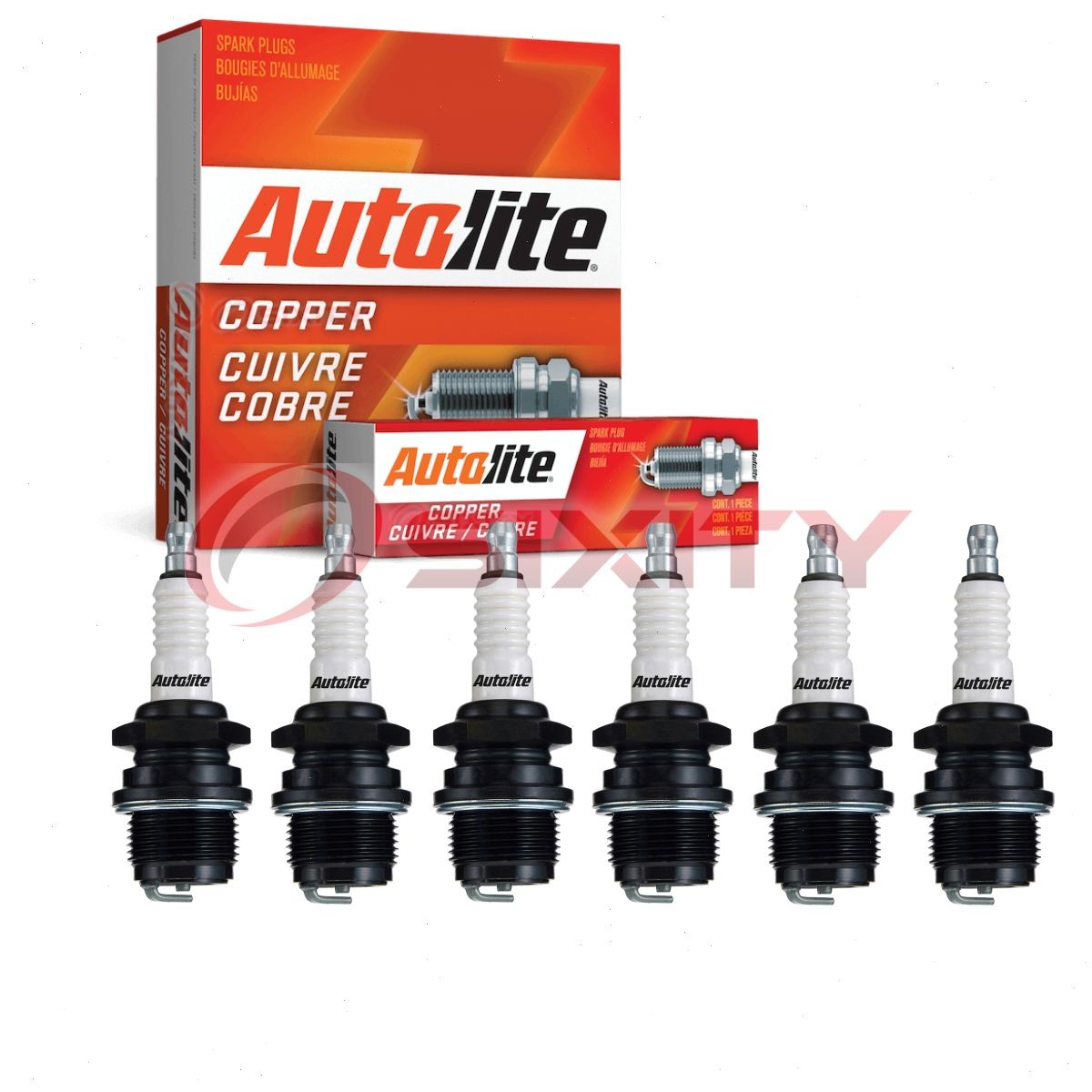 6 pc Autolite Copper Core 3076 Spark Plugs for W7C 88 78S 1 Ignition Wire co