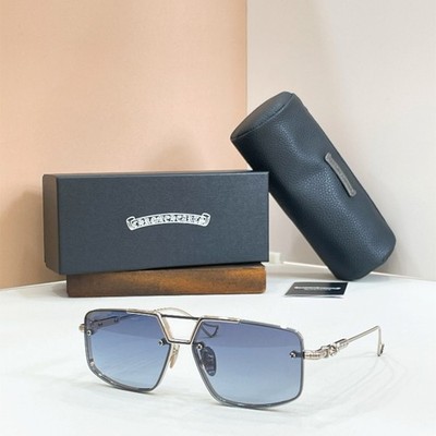 Chrome Hearts LOVEROD Sunglasses Silver Blue Gradient 60-13-143 With New Case